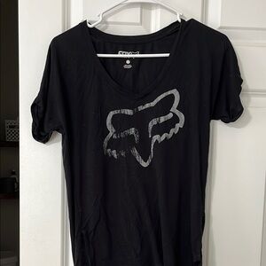 Fox Black Short Sleeve Tee with Gray Logo